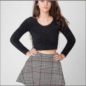 American Apparel Houndstooth Plaid Circle Skirt L